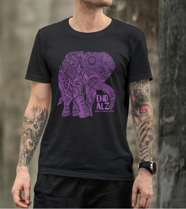 End ALZ Purple Elephant Because Memories Matter T-Shirt