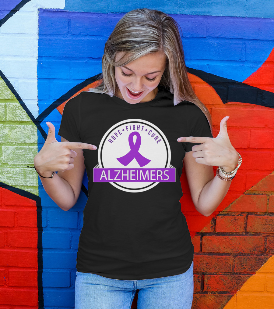 HOPE FIGHT CURE Alzheimers Awareness T-Shirt