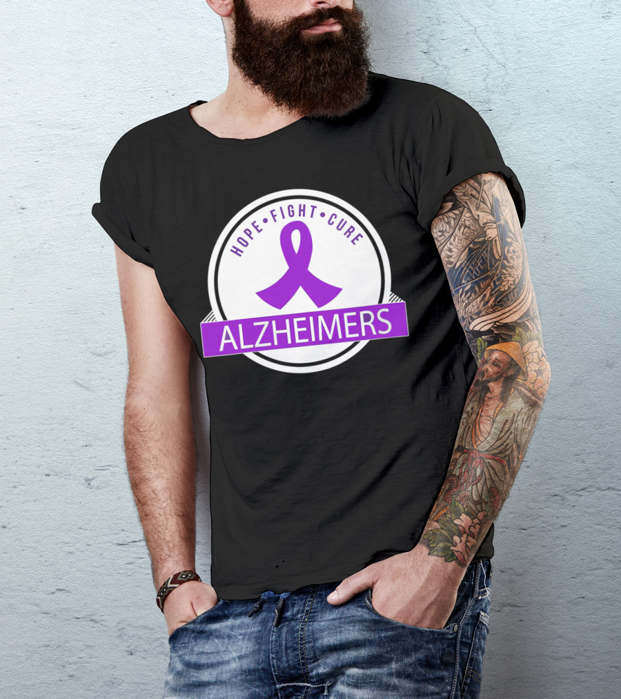 HOPE FIGHT CURE Alzheimers Awareness T-Shirt