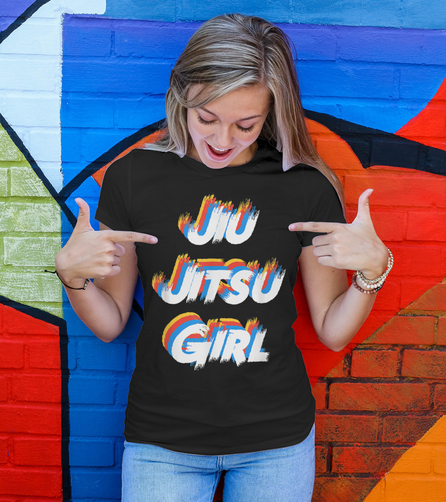 Jiu Jitsu Girl Perfect Girl For Jiu Jitsu Multicolored Brush Stroke T-Shirt