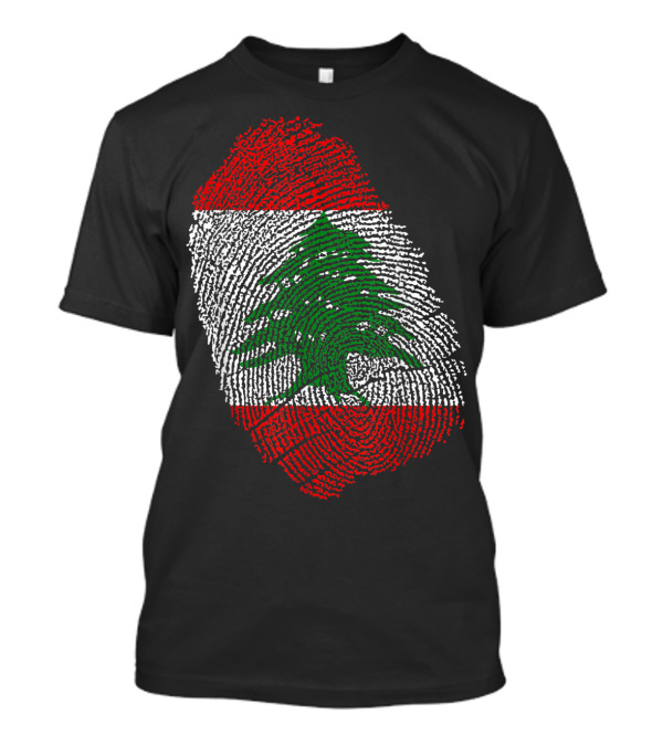 Lebanon Lebanese Flag Fingerprint Symbol Of Love And Protest T-Shirt