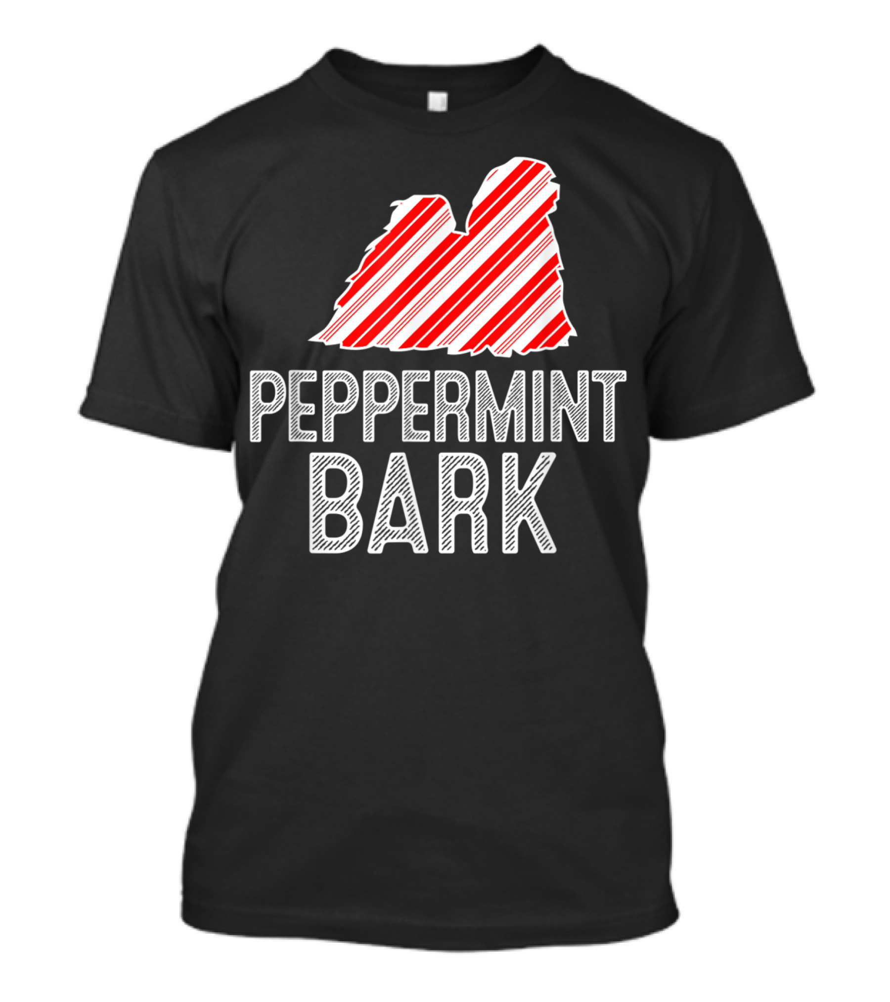 Lhasa Apso Peppermint Bark Christmas Dog Lovers T-Shirt