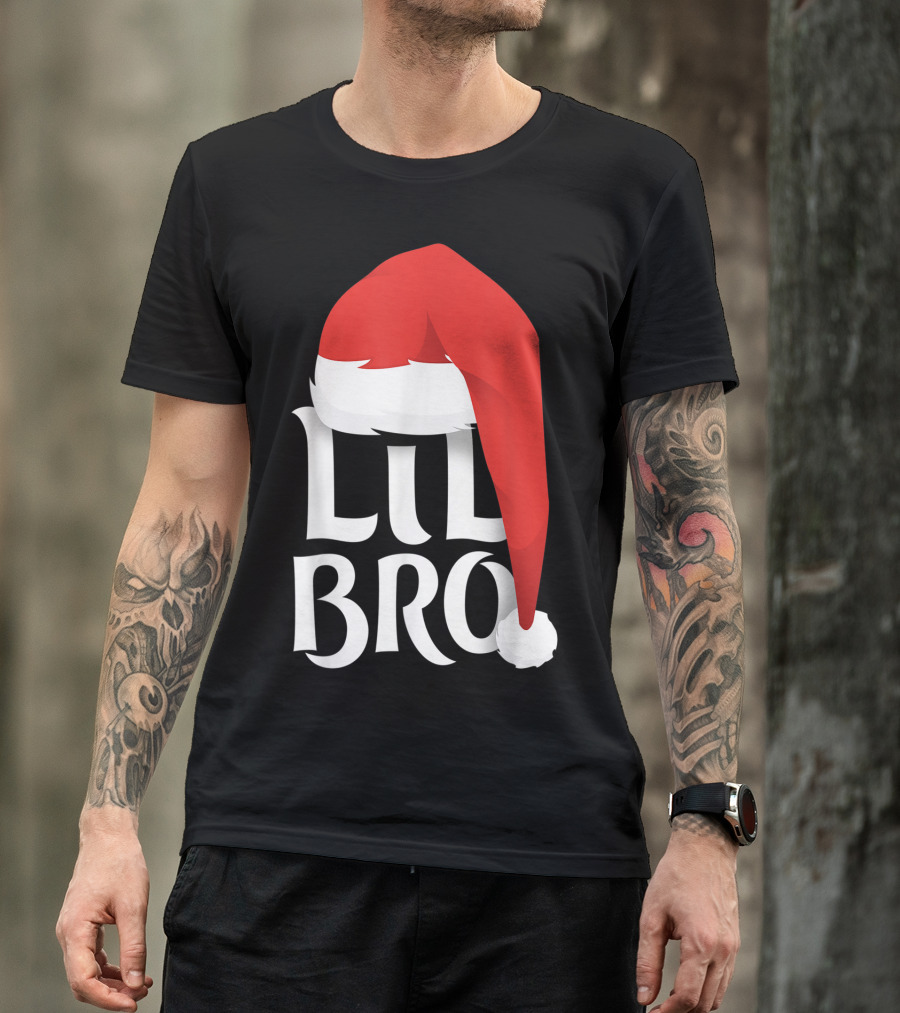 Lil Bro Santa Hat Holiday Fun T-Shirt