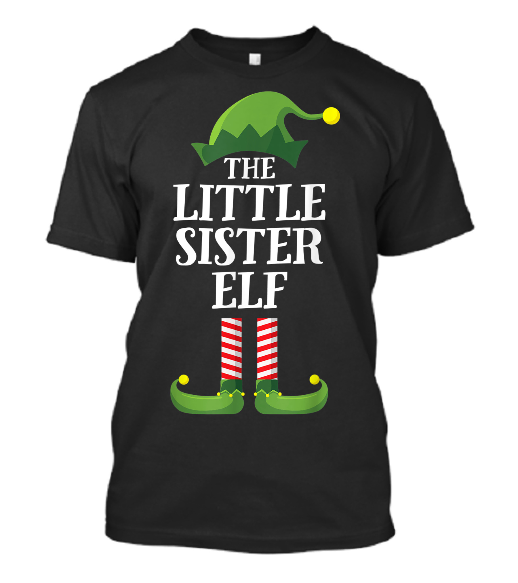 The Little Sister Elf Family Christmas Matching T-Shirt
