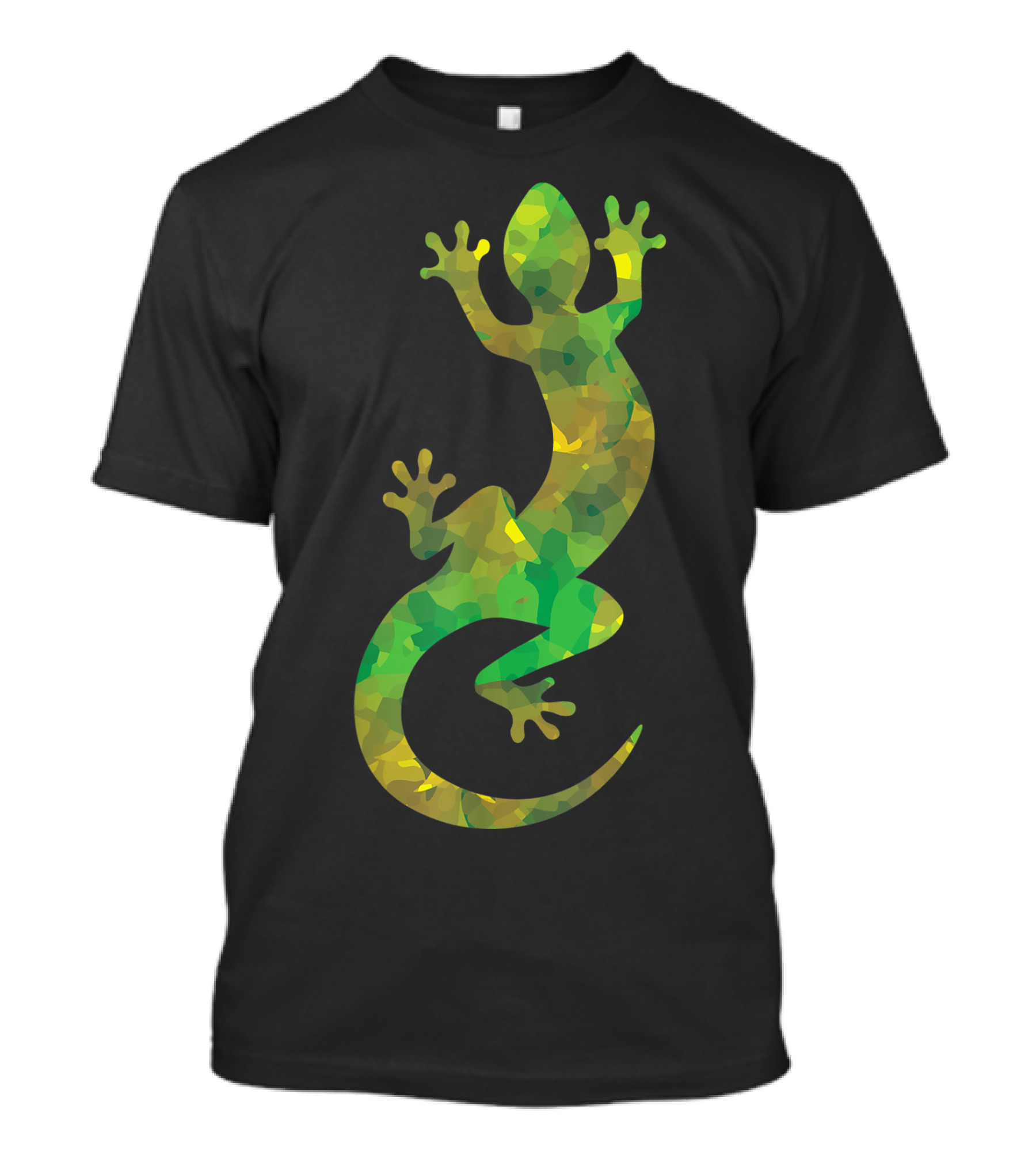 Lizard Camouflage Green Yellow Iguana Colorful Abstract Lizard T-Shirt