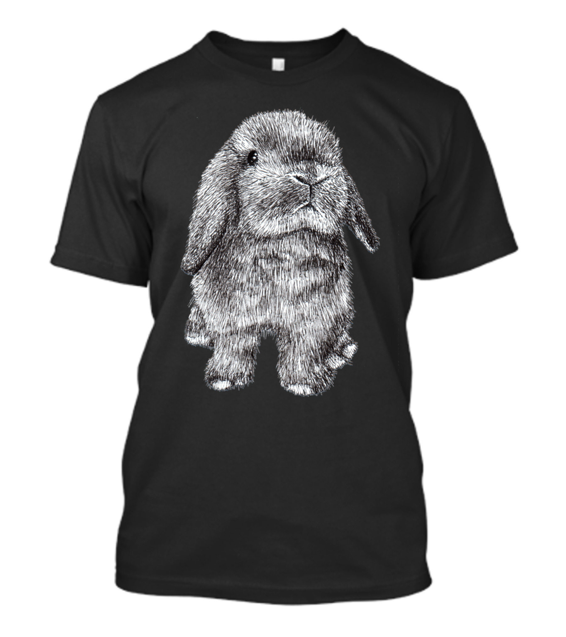 Lop Eared Bunny Rabbit Fur Texture Sketch T-Shirt