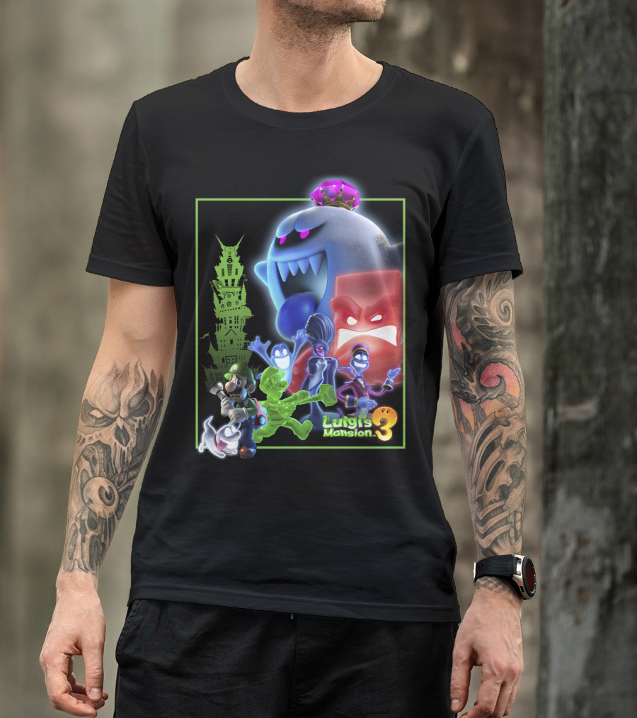 Luigi's Mansion 3 King Boo Ghost Tower Collage T-Shirt