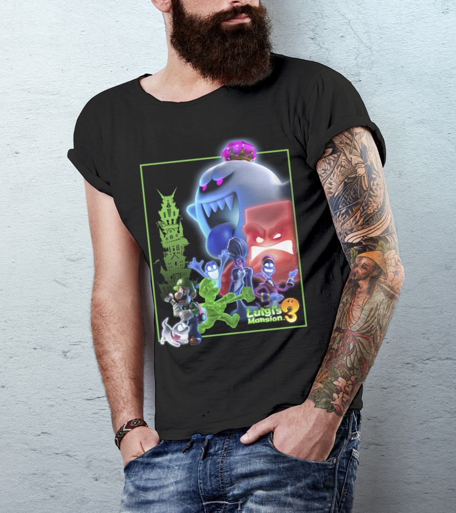 Luigi's Mansion 3 King Boo Ghost Tower Collage T-Shirt