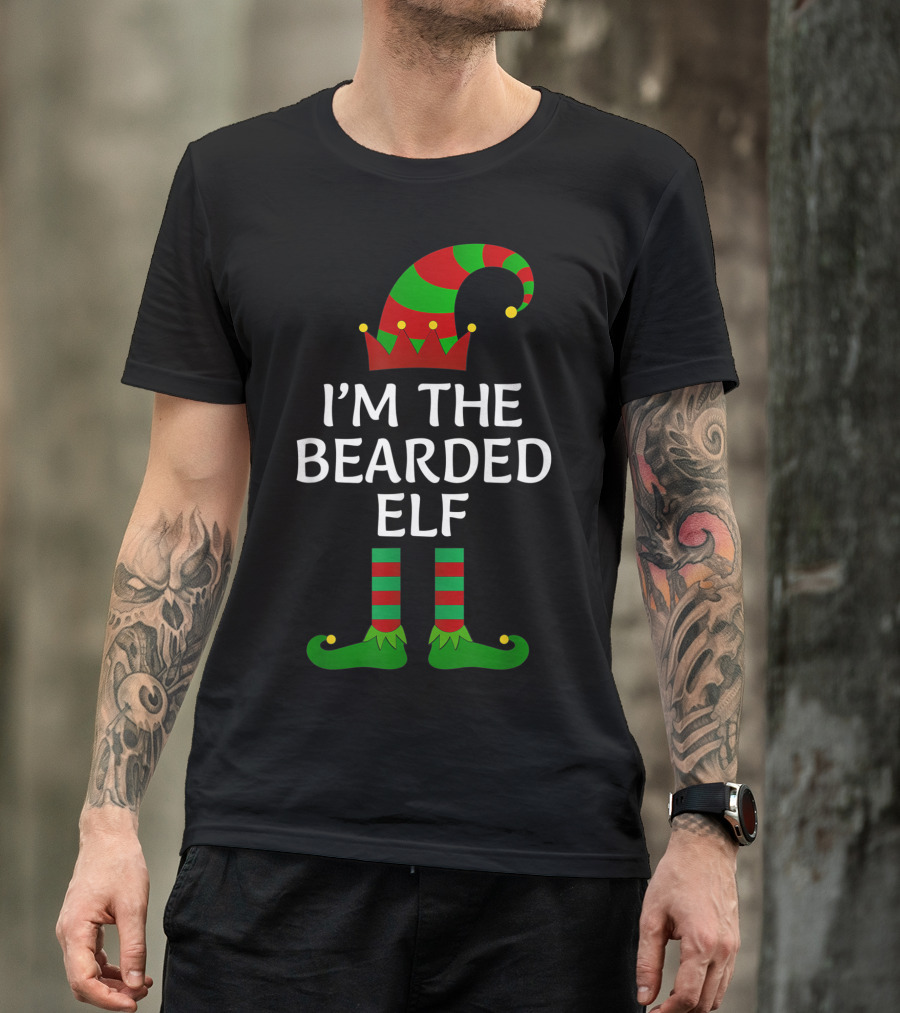 I'm The Bearded Elf Mens Matching Group Family Holiday T-Shirt