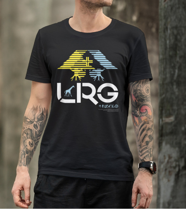 LRG Mens Illusion Tree Symbol With Giraffe And Wildlife Icons T-Shirt