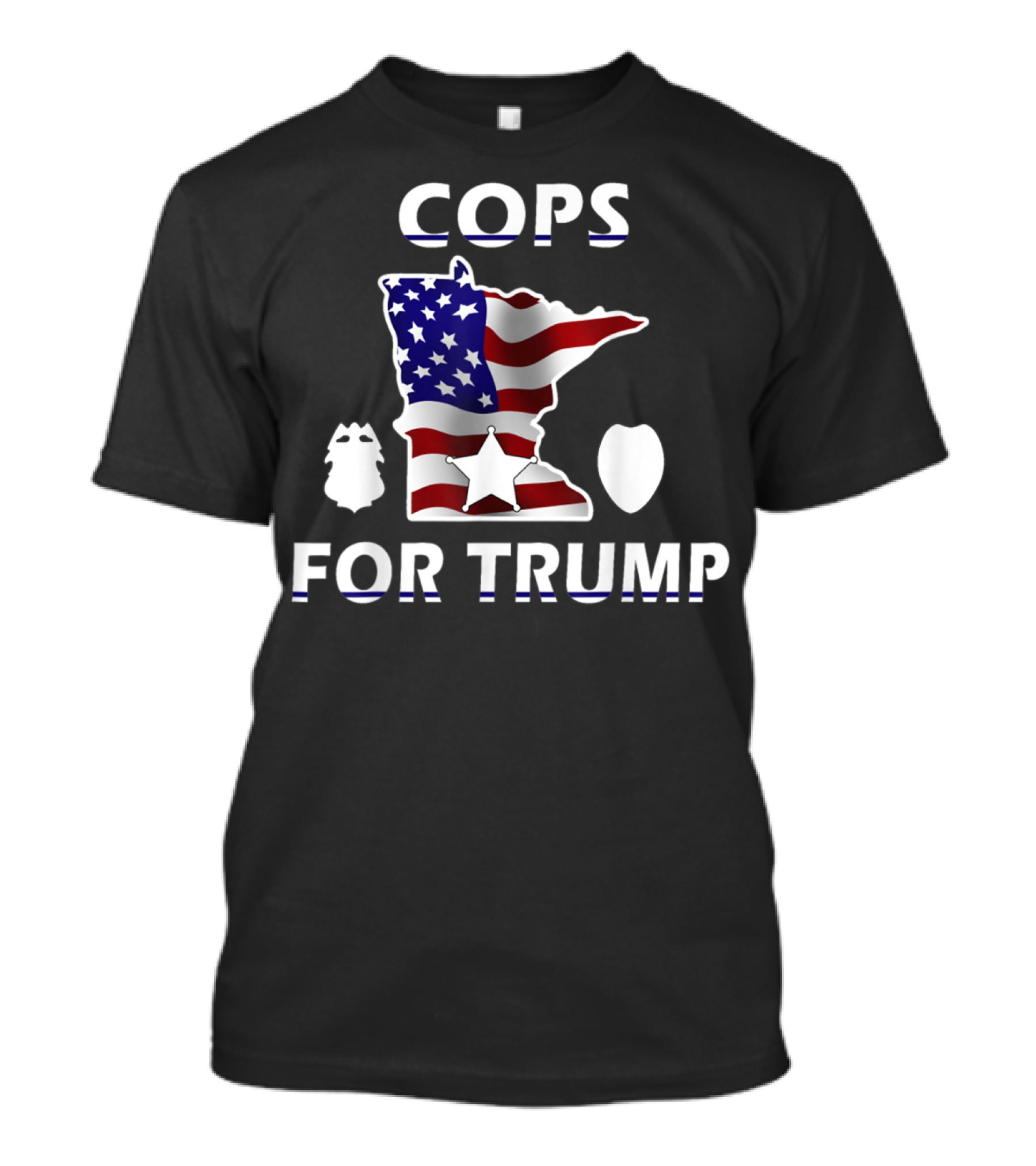 Cops For Trump Minnesota Flag Badge T-Shirt