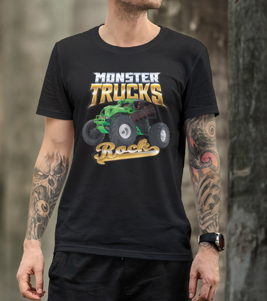 Monster Trucks Rock Birthday Monster Truck T-Shirt