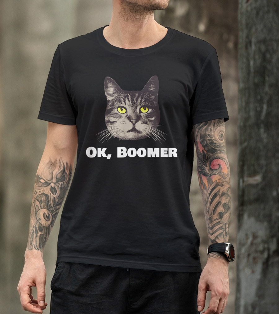 Ok Boomer Millennial Cat Okay Boomer T-Shirt