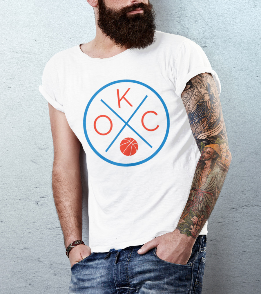 Oklahoma City OKC Basketball Circle Badge T-Shirt