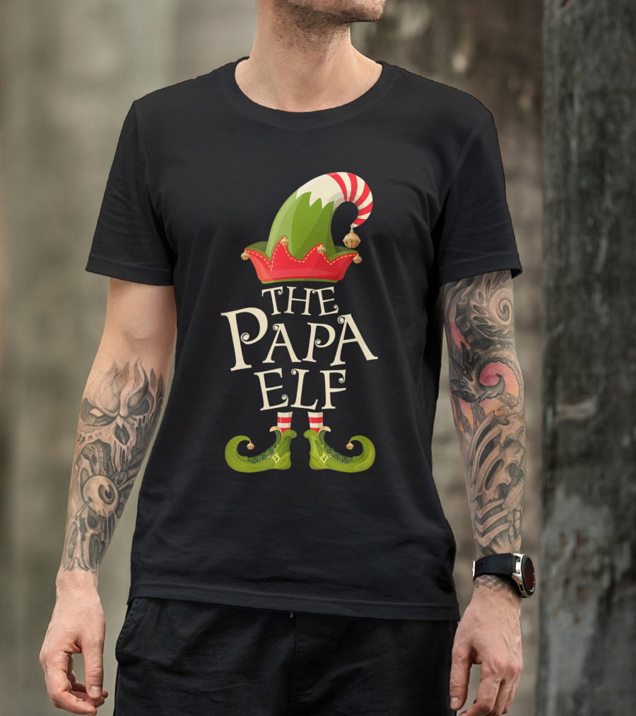 The Papa Elf Family Matching Group Holiday T-Shirt