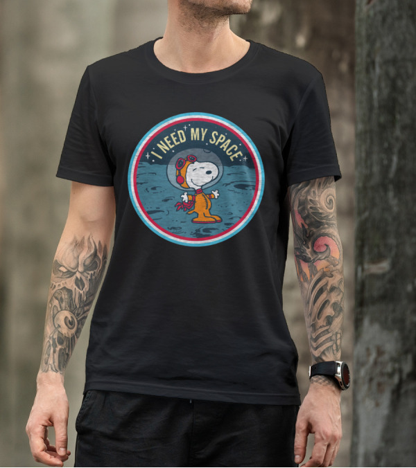 Peanuts Snoopy I Need My Space Lunar Astronaut T-Shirt