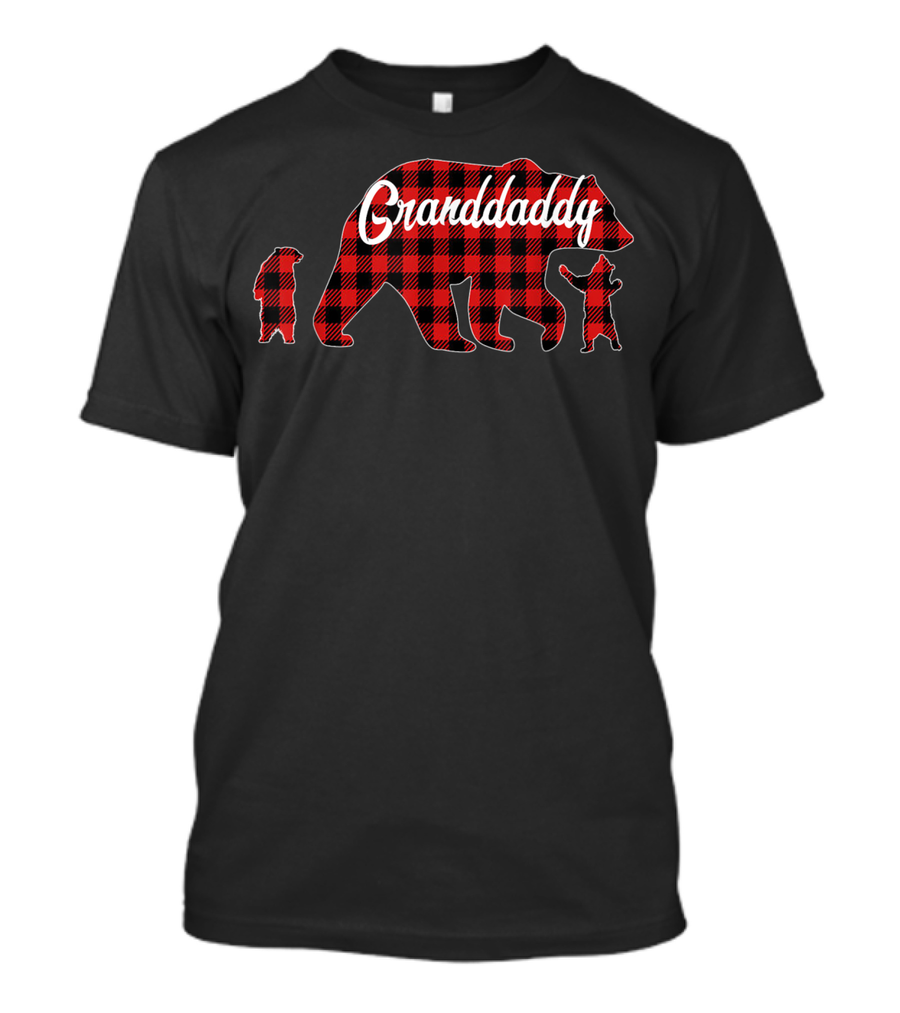 Granddaddy Red Plaid Bear Family T-Shirt