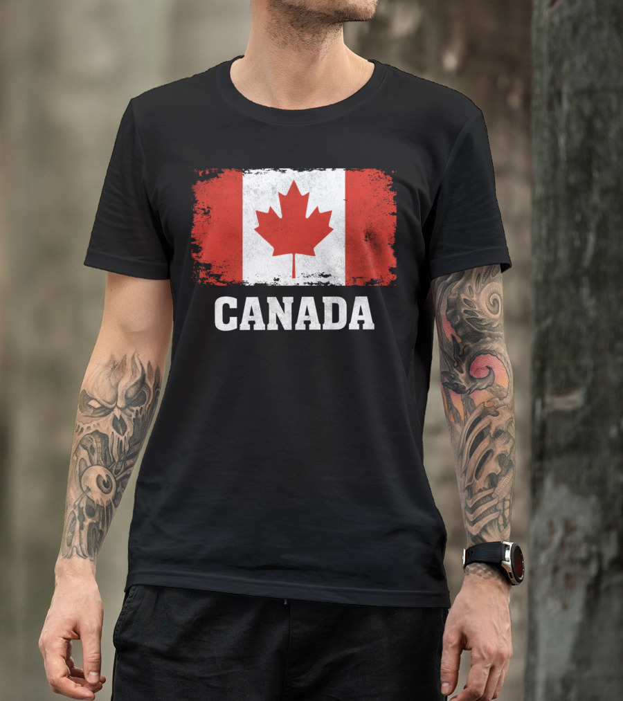 Canada Flag Grunge Style Canadian Pride T-Shirt