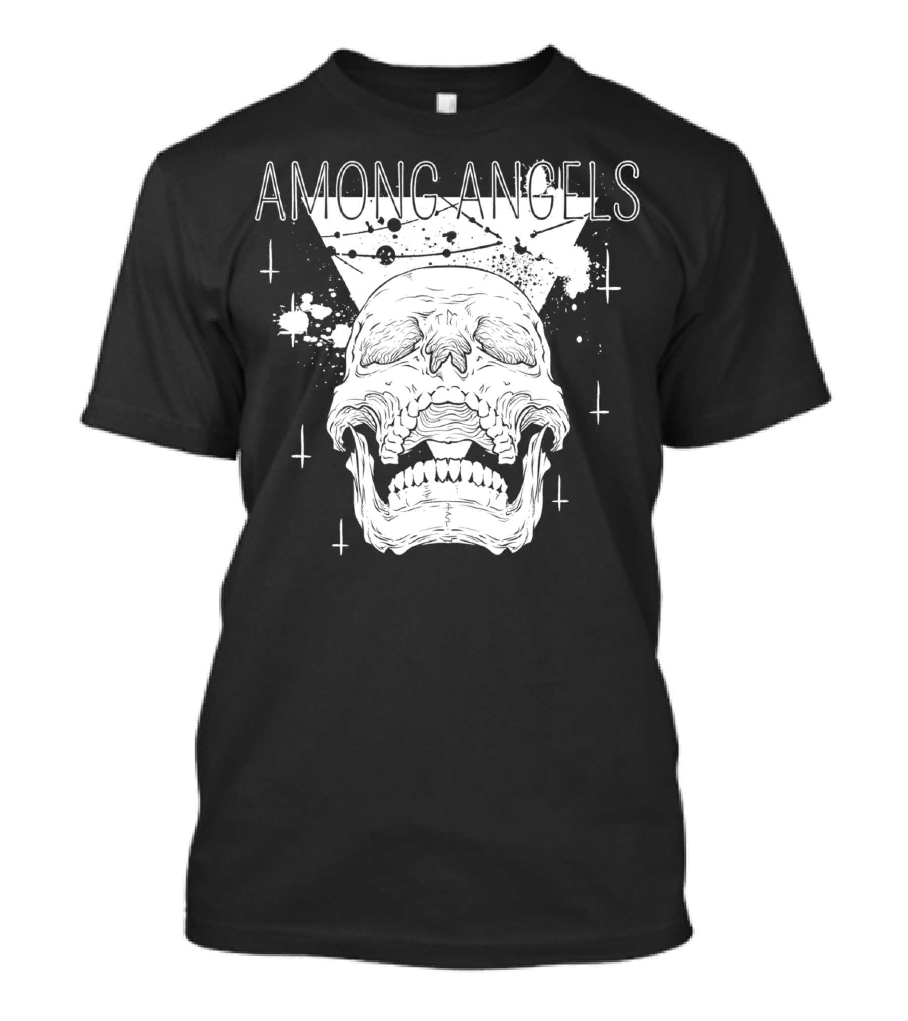 Among Angels Skull Gothic Pastel Goth Grunge Starry Splatter T-Shirt