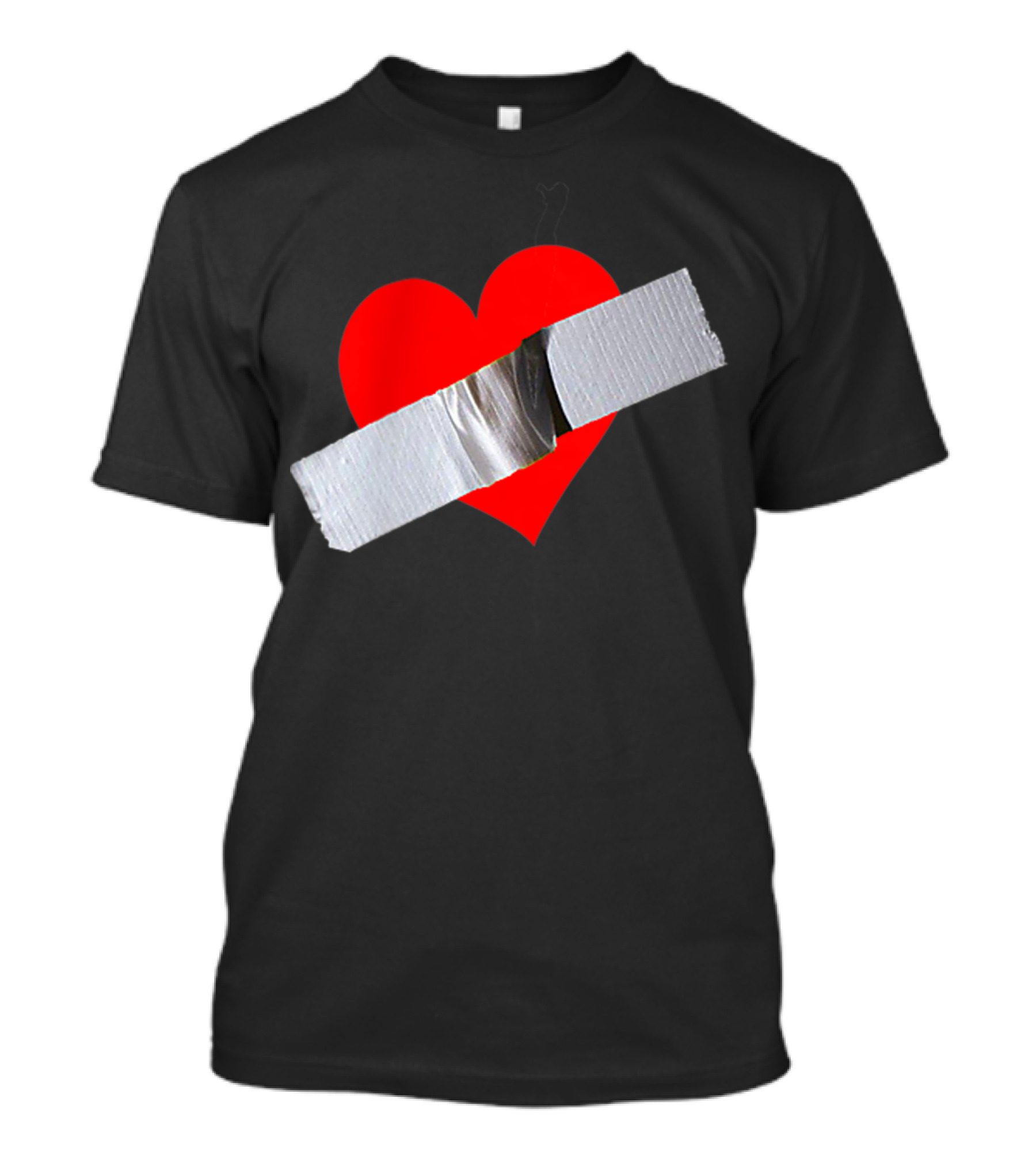 Banana Art Inspiration Heart Banding With Duct Tape On Red Heart Background T-Shirt