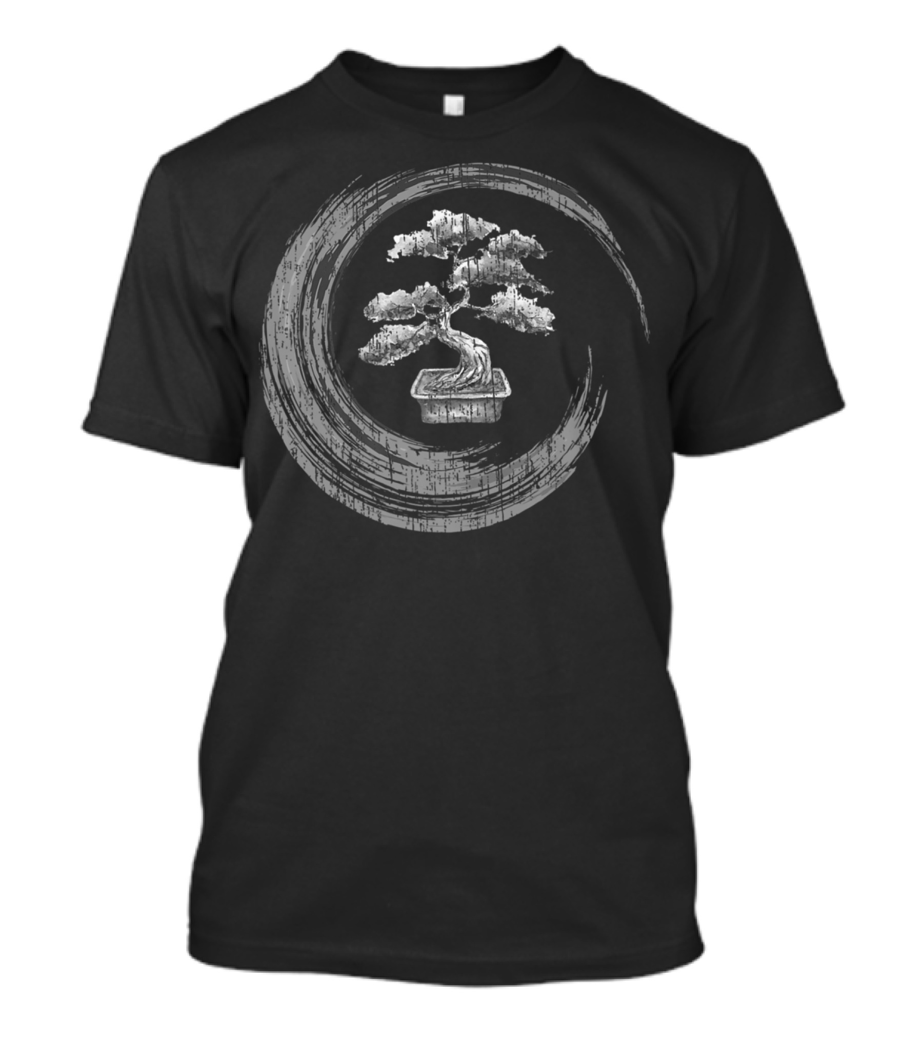 Bonsai Tree Enso Circle Zen Vintage Look T-Shirt