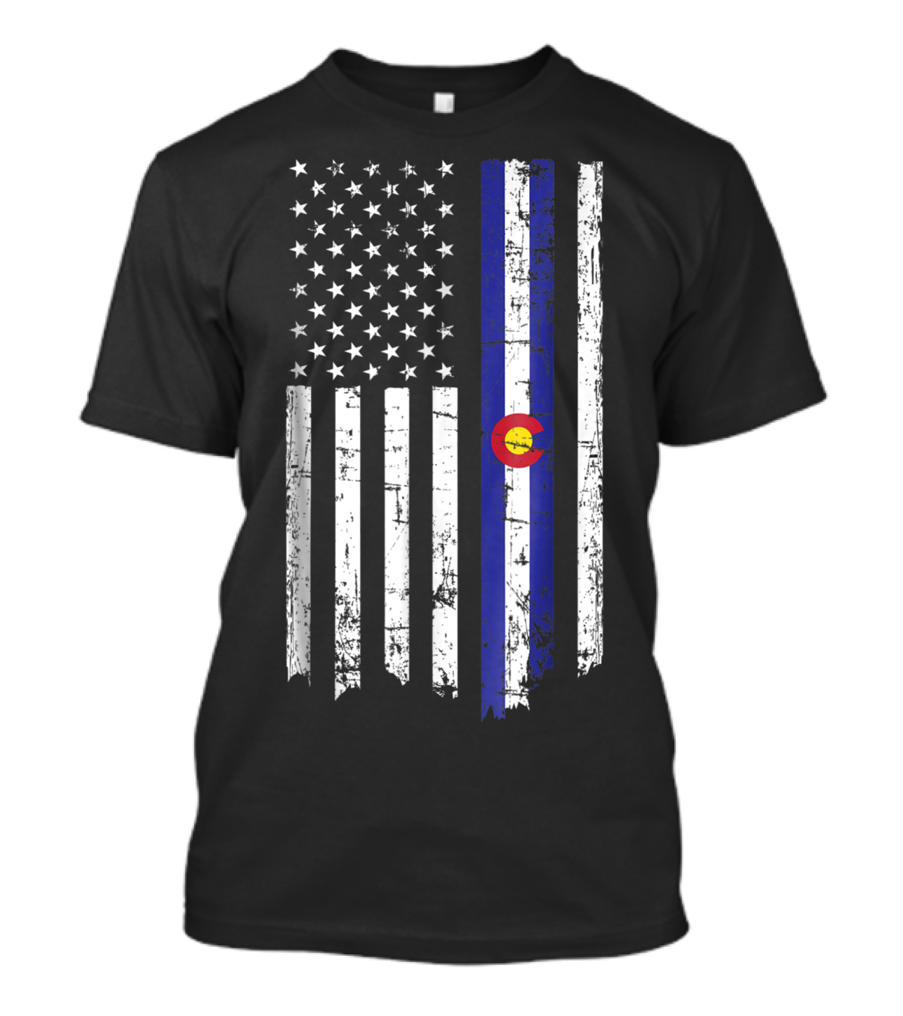 Colorado Flag Merged With American Flag T-Shirt