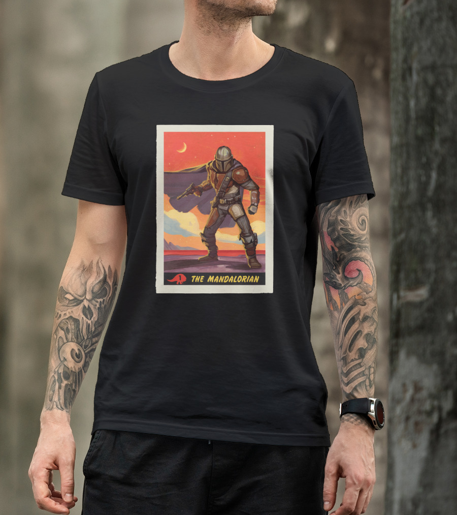 The Mandalorian Vintage Sunset Adventure Scene T-Shirt