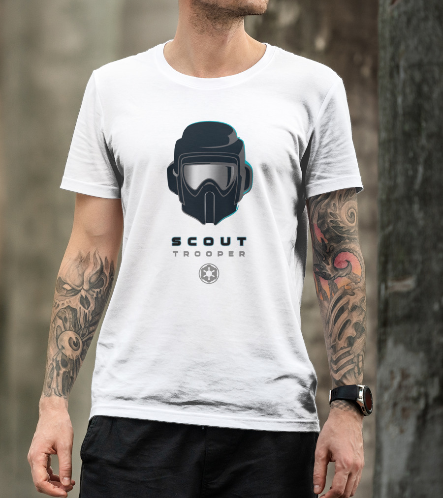 Scout Trooper Helmet With Galactic Empire Emblem T-Shirt