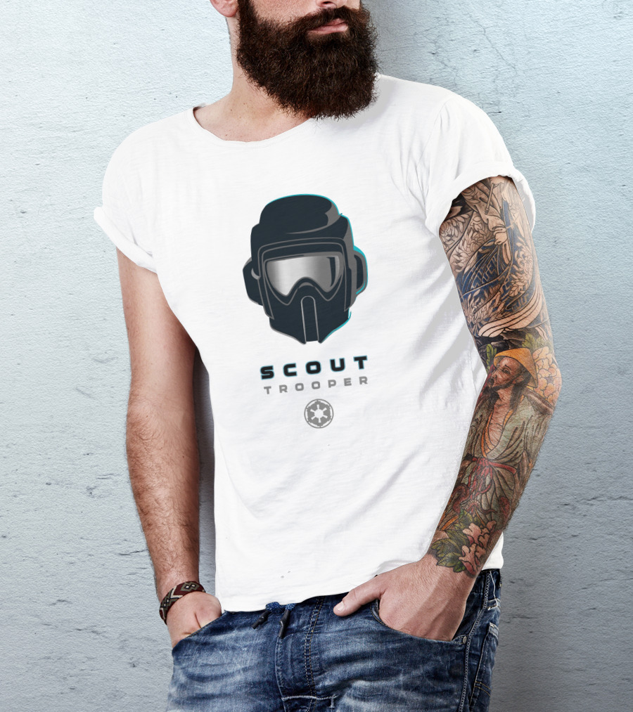 Scout Trooper Helmet With Galactic Empire Emblem T-Shirt