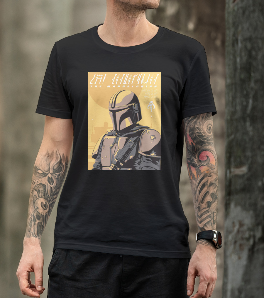 The Mandalorian Cell Shade Star Wars Bounty Hunter Art Deco T-Shirt