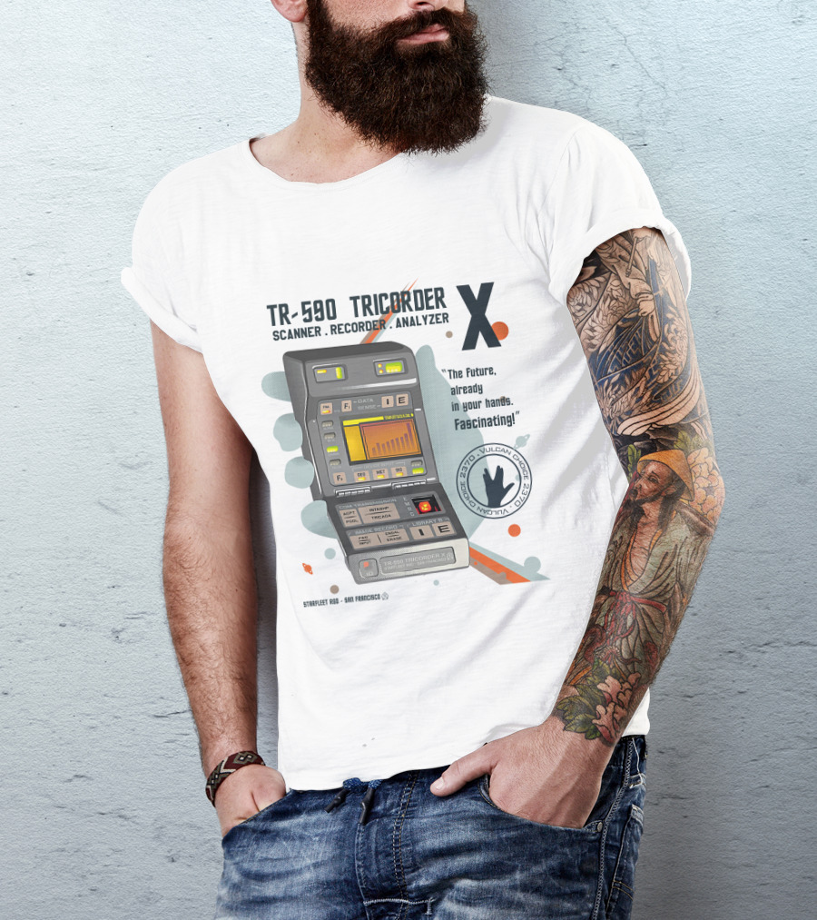 TR-590 Tricorder X Scanner Recorder Analyzer Star Trek Fascinating T-Shirt