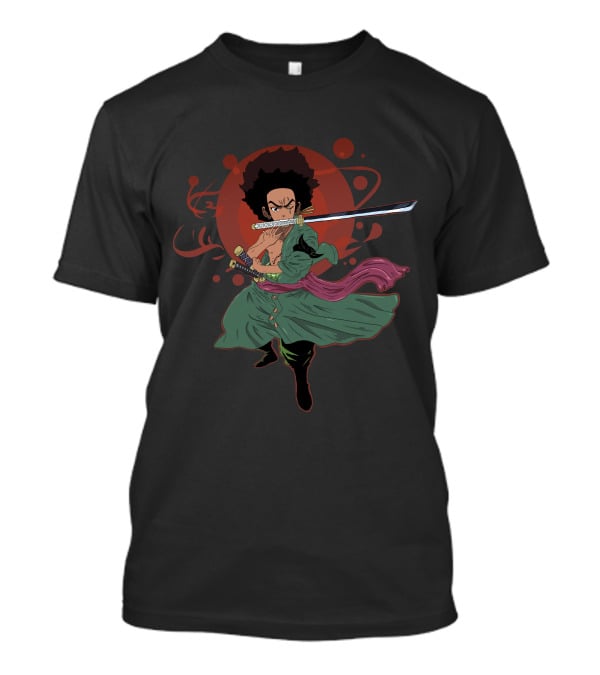 The Boondocks X Zoro Samurai Style Afro Warrior Fusion T-Shirt