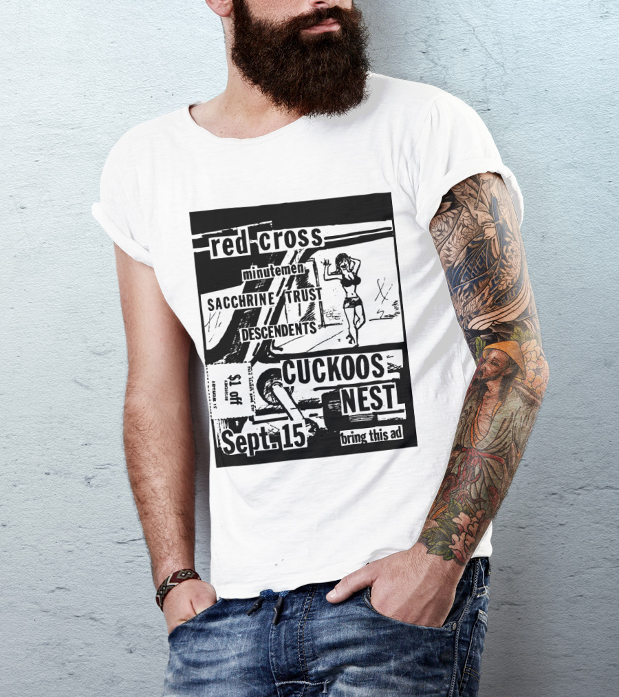 Red Cross Minutemen Sacchrine Trust Descendents Cuckoos Nest Sept 15 T-Shirt