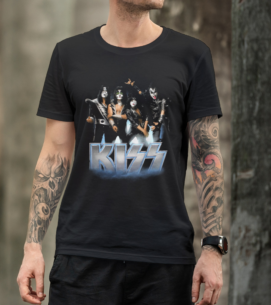 KISS Band Iconic Rock Group Members Face Paint And Costumes T-Shirt