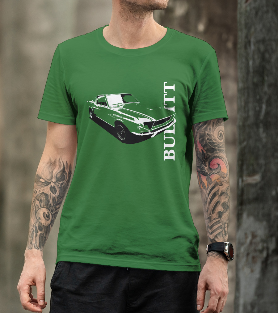 Bullitt Classic Car Green Mustang T-Shirt