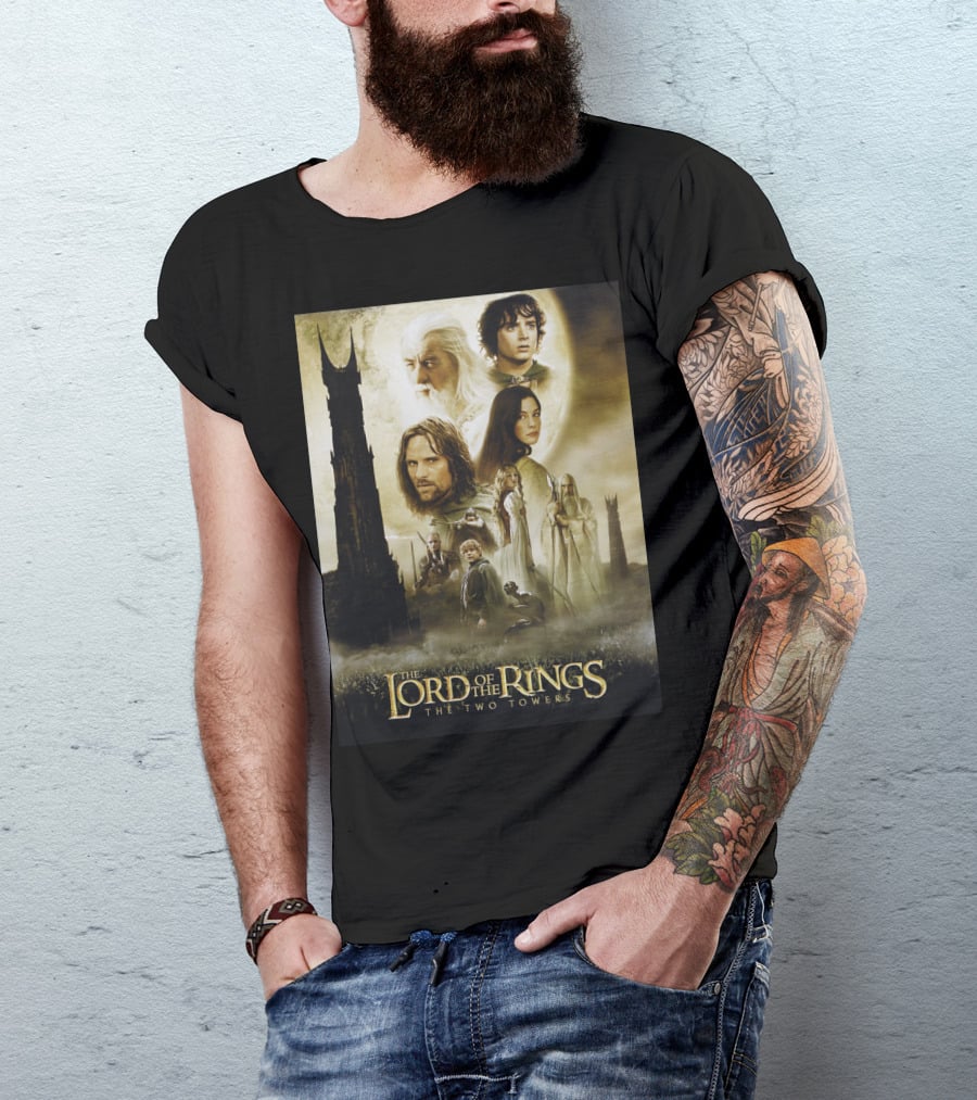 The Lord Of The Rings The Two Towers Movie Characters And Towers T-Shirt