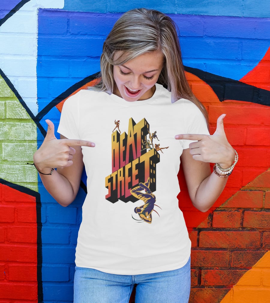 Beat Street Breakdancing Silhouette Graffiti Style Retro T-Shirt