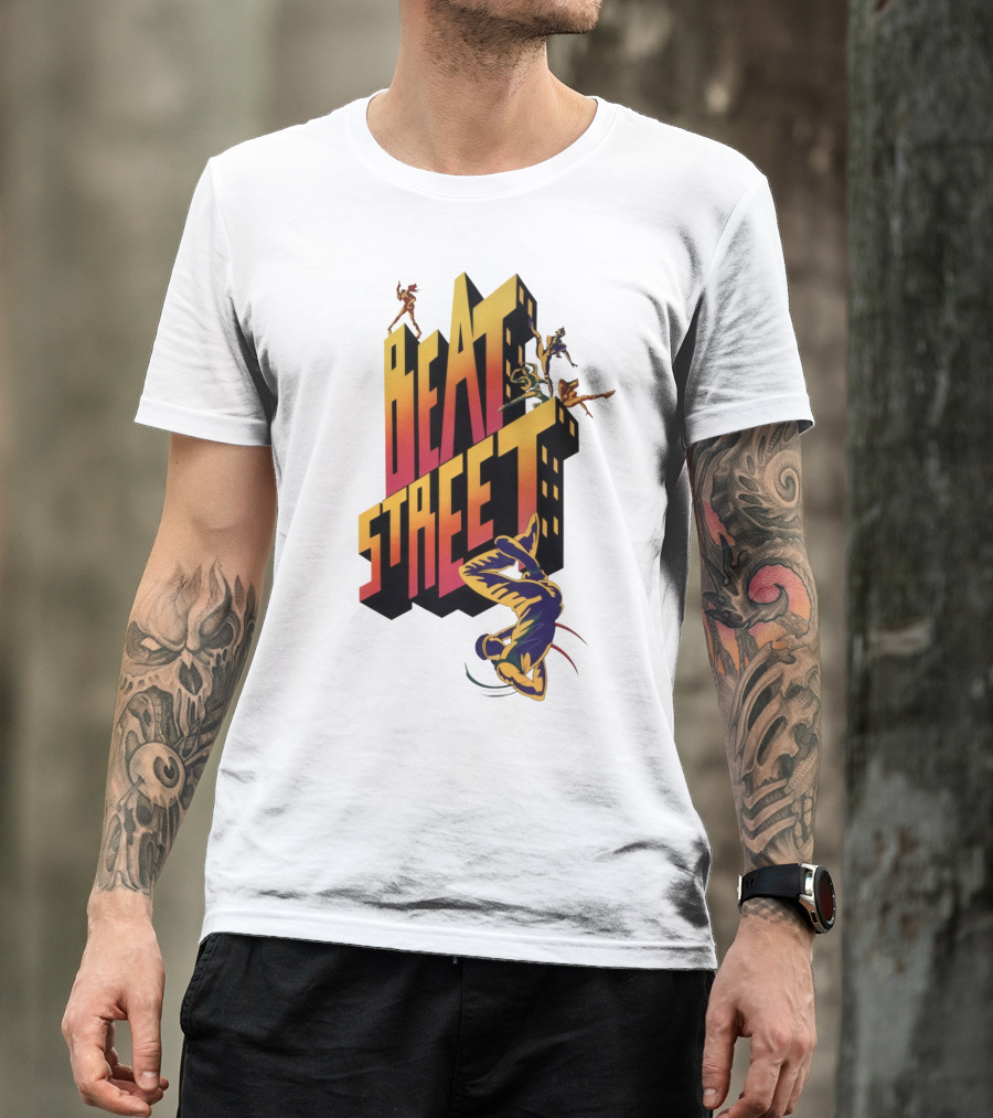 Beat Street Breakdancing Silhouette Graffiti Style Retro T-Shirt