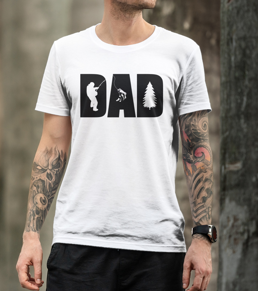 Dad Fishing Nature Tree T-Shirt