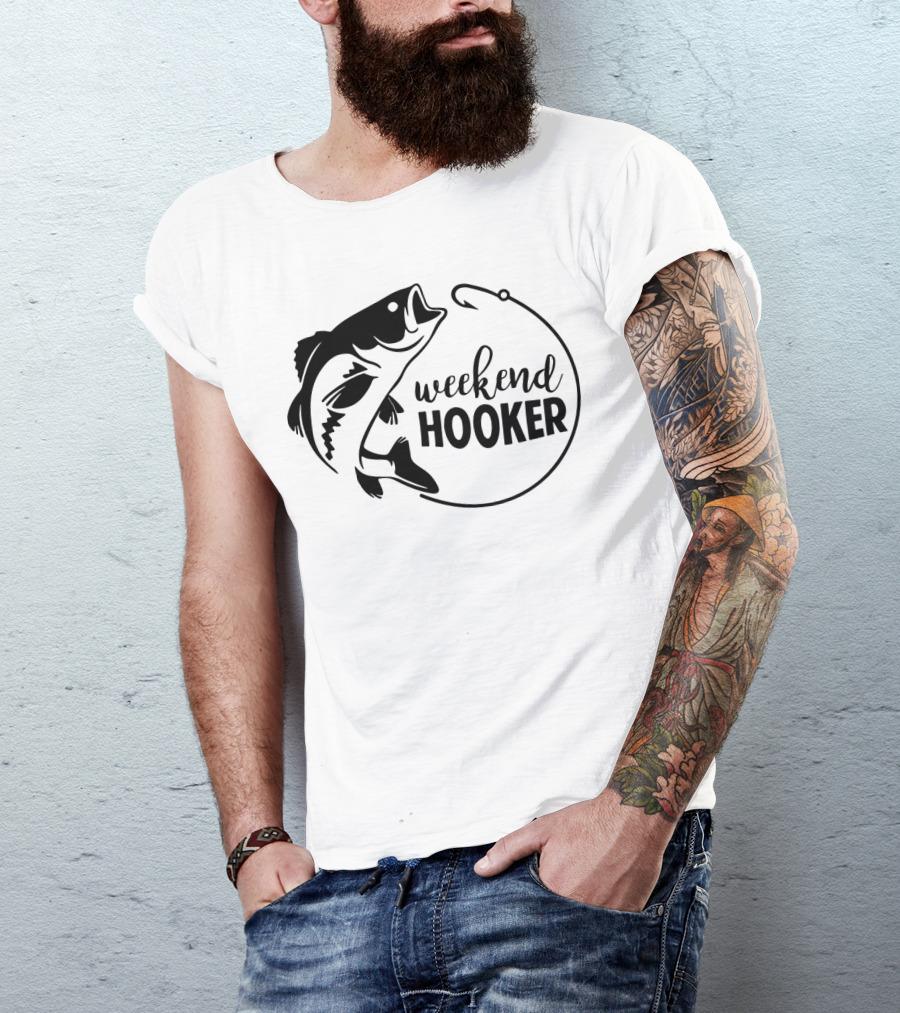 Weekend Hooker Fishing Enthusiast Bass Hook T-Shirt