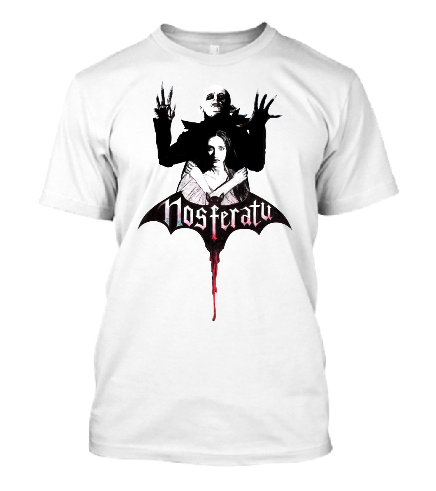 Nosferatu Vampyre Gothic Horror Illustration With Vampire And Woman T-Shirt