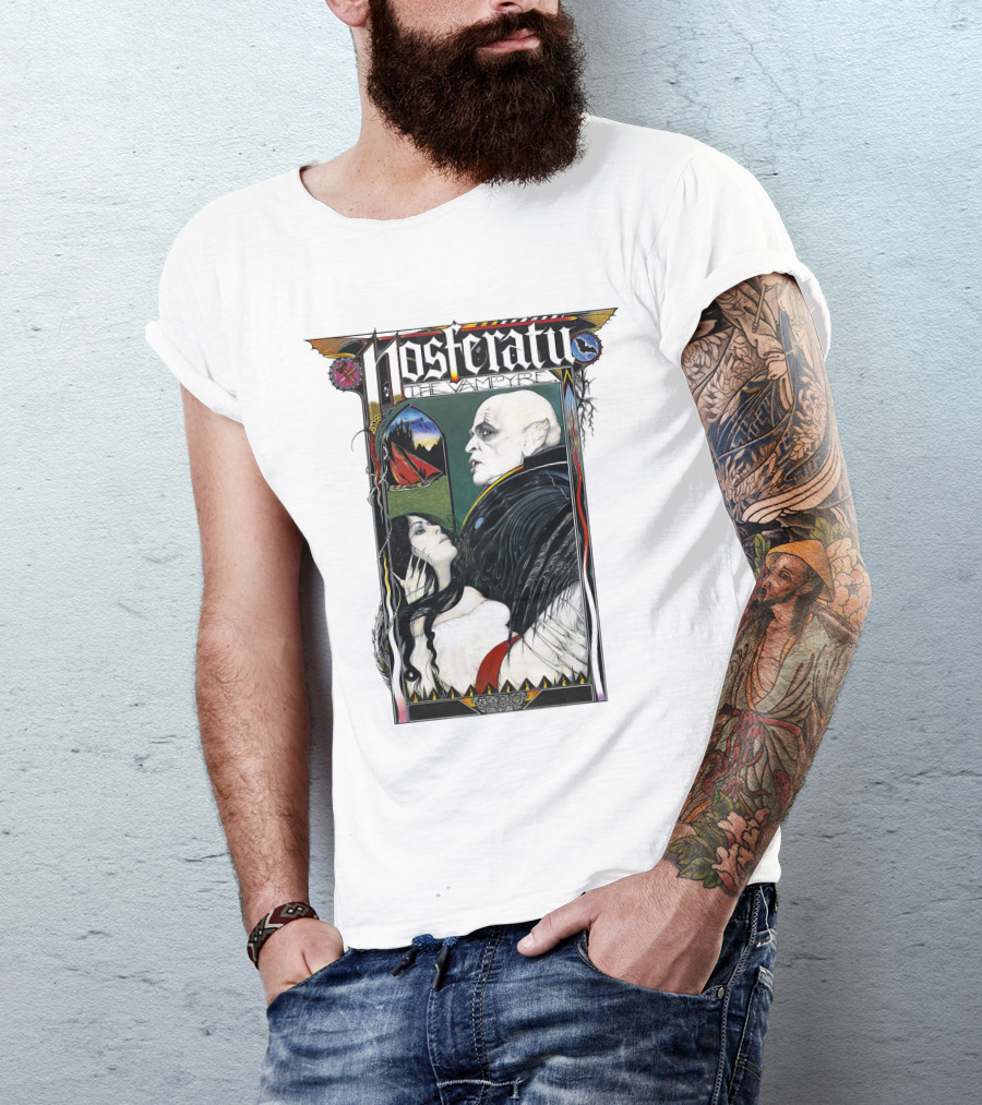 Nosferatu The Vampire Horror Classic Design With Gothic Imagery And Dramatic Portraits T-Shirt