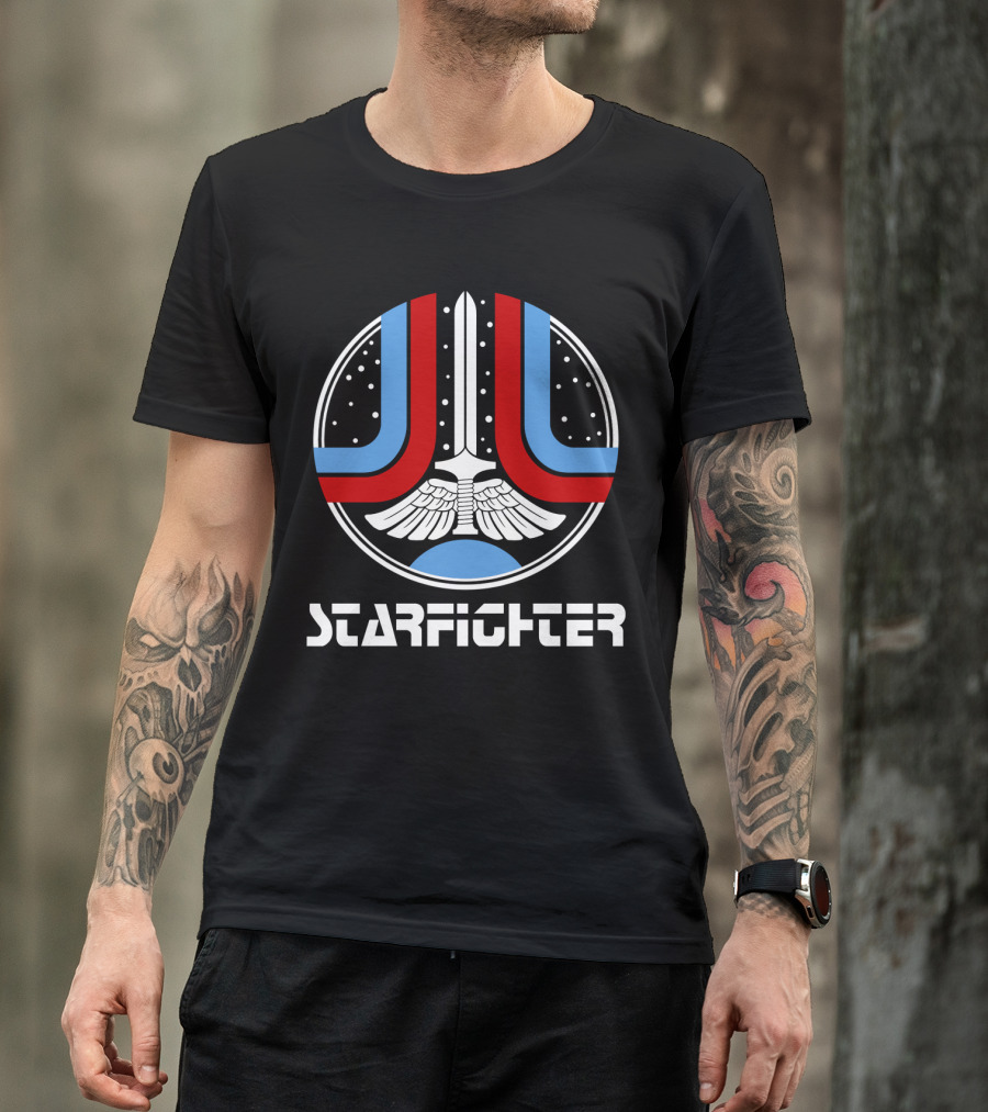 Starfighter 1984 Iconic Sci-Fi Emblem With Sword And Wings T-Shirt
