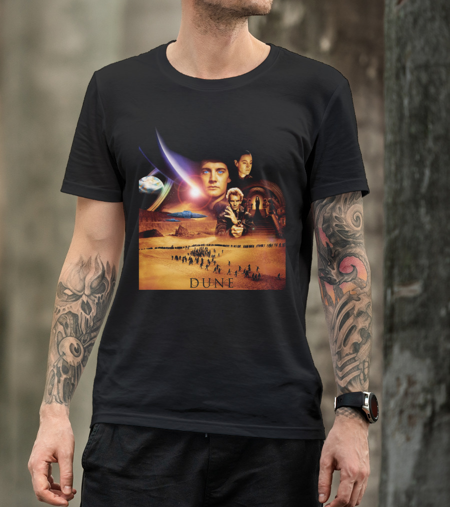 Dune Movie Characters And Desert Planet Collage T-Shirt