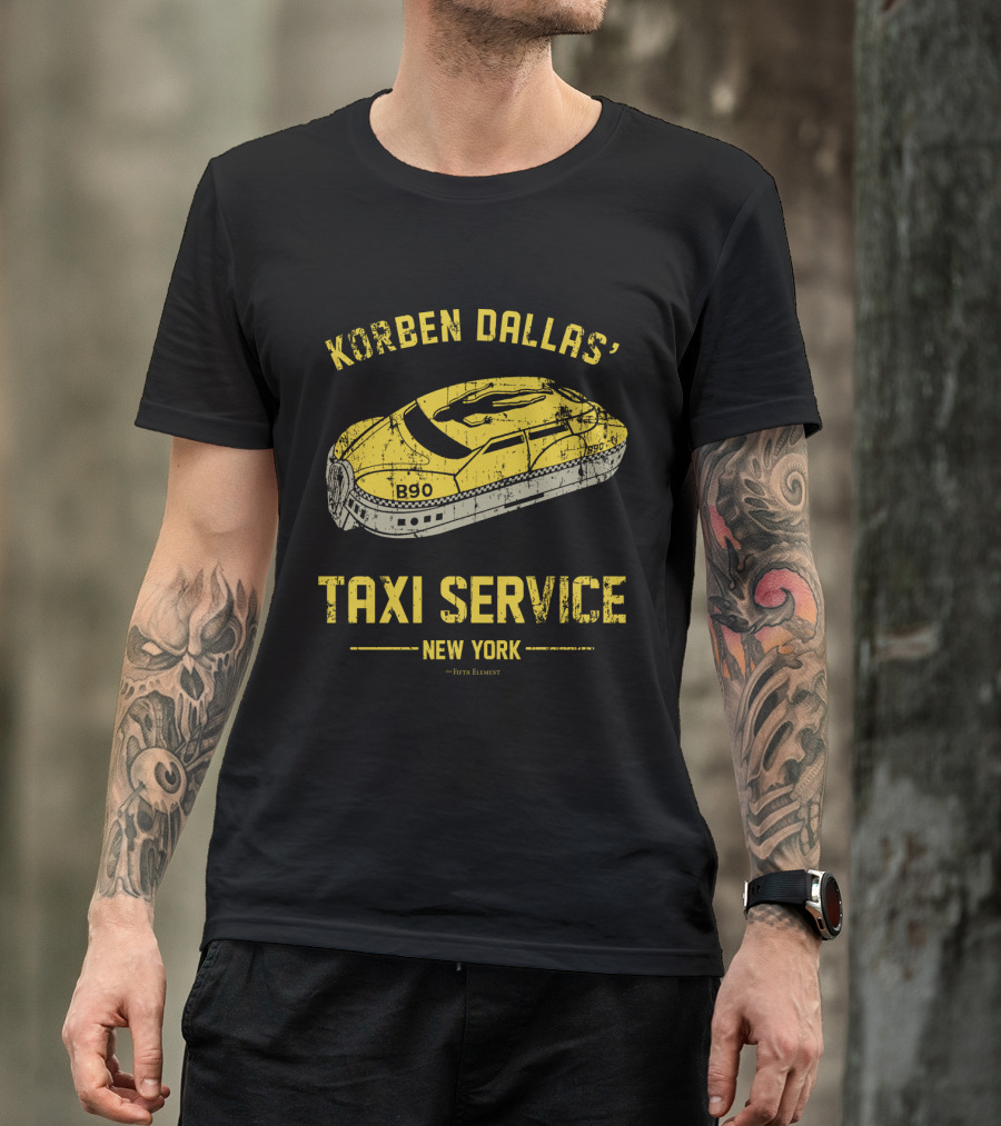 Korben Dallas' Taxi Service New York The Fifth Element B90 T-Shirt