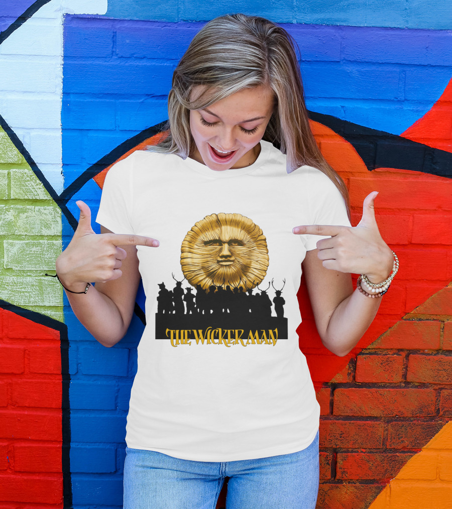 The Wicker Man Sun Face And Silhouetted Figures T-Shirt