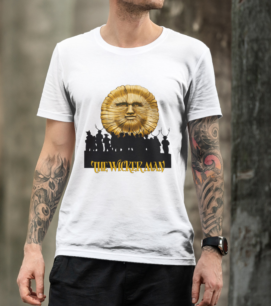The Wicker Man Sun Face And Silhouetted Figures T-Shirt