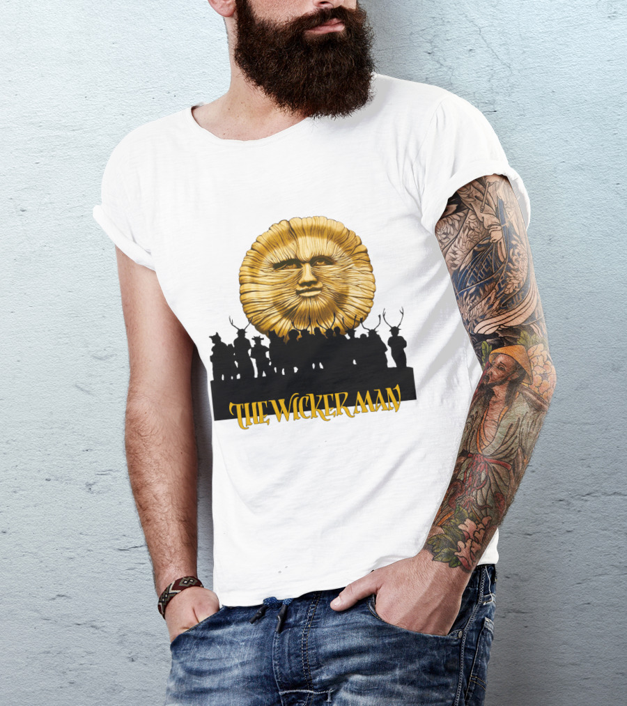 The Wicker Man Sun Face And Silhouetted Figures T-Shirt