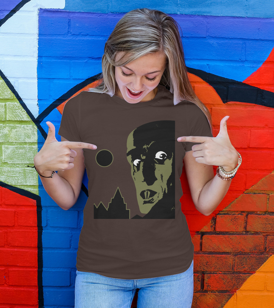 Nosferatu The Vampyre 1979 Iconic Horror Vampire Portrait With Castle And Moon T-Shirt