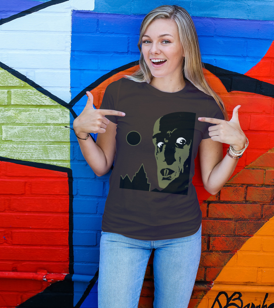 Nosferatu The Vampyre 1979 Iconic Horror Vampire Portrait With Castle And Moon T-Shirt